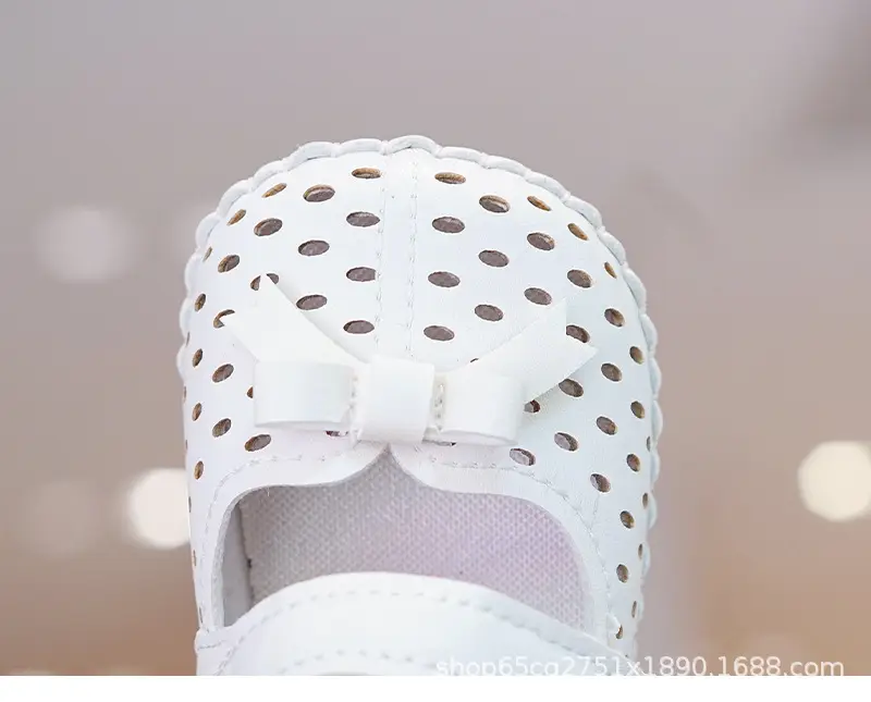 White Bow Baby Sandals 0-1 Years Non-Slip — feature 1