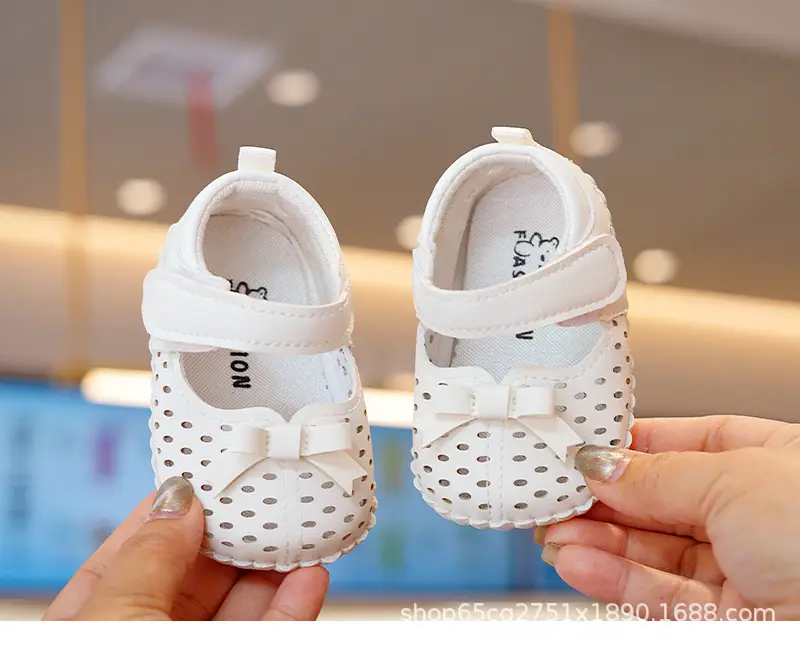 White Bow Baby Sandals 0-1 Years Non-Slip — feature 3