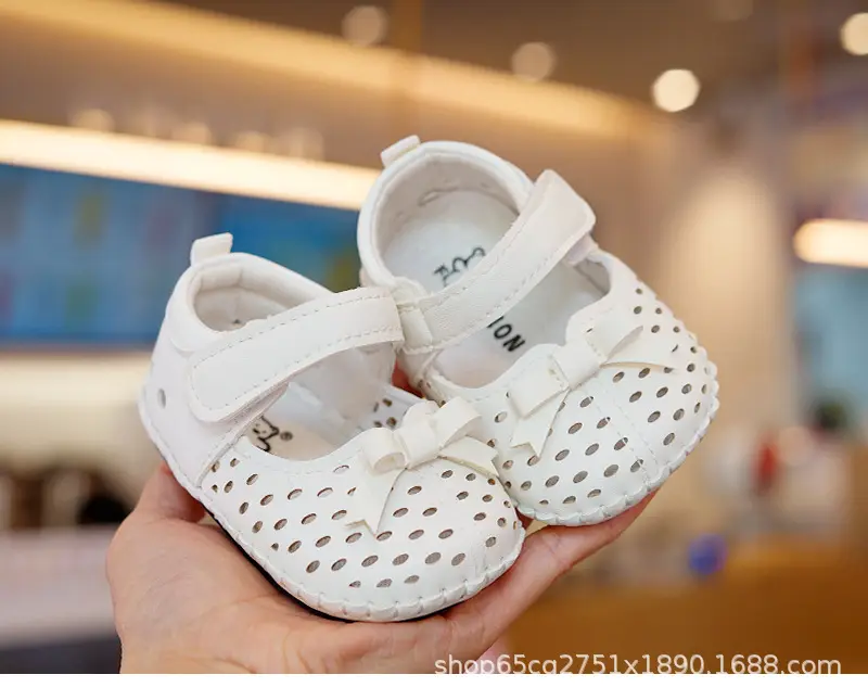 White Bow Baby Sandals 0-1 Years Non-Slip — feature 4
