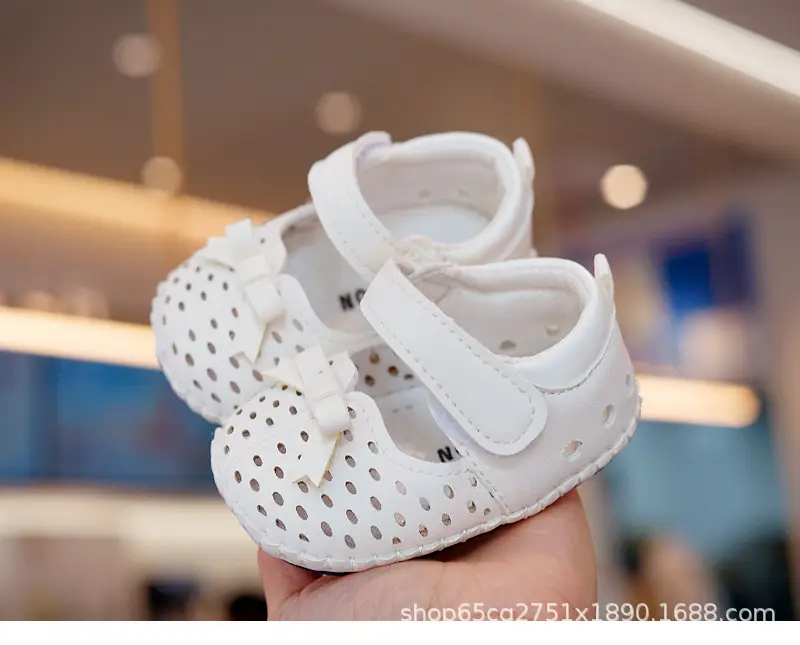 White Bow Baby Sandals 0-1 Years Non-Slip — feature 5