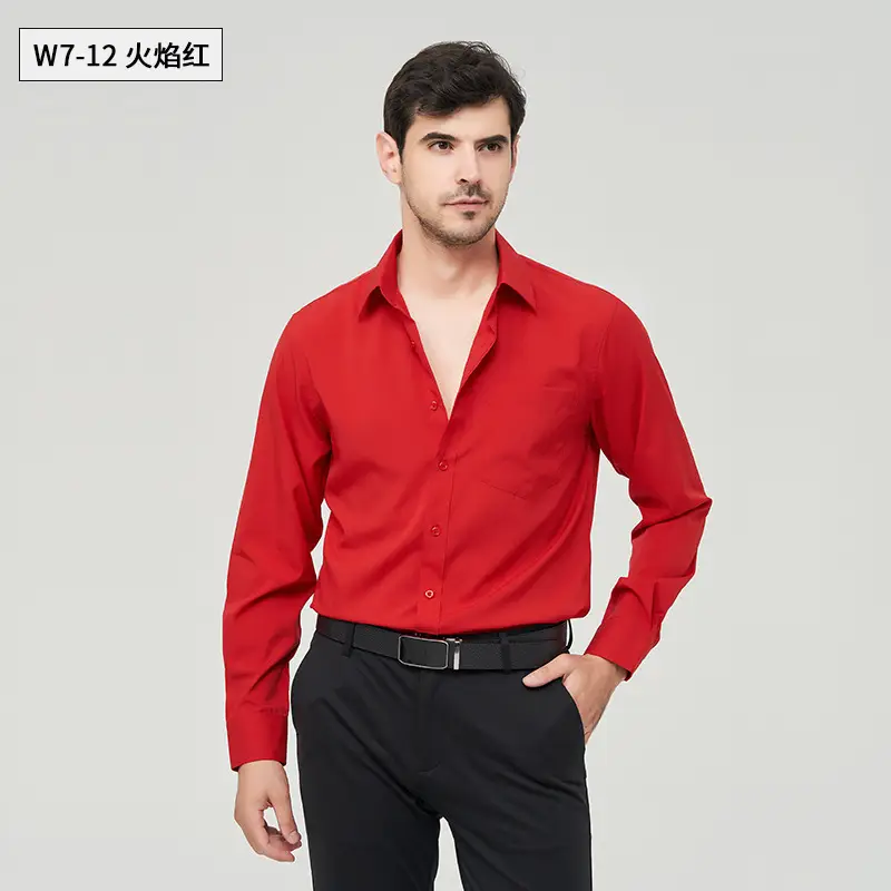 Men's Yellow Pocketed Long Sleeve Shirt W76 - Image 11