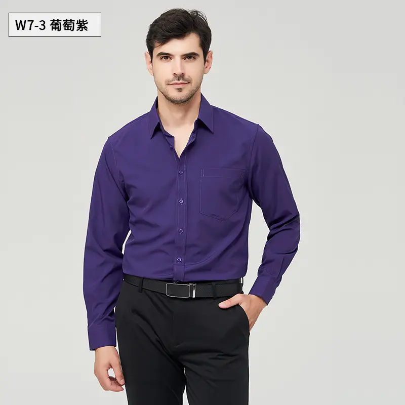 Men's Yellow Pocketed Long Sleeve Shirt W76 - Image 3