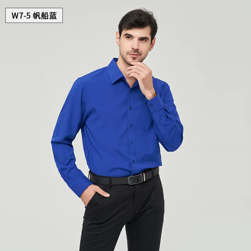 Men's Yellow Pocketed Long Sleeve Shirt W76 - Image 4
