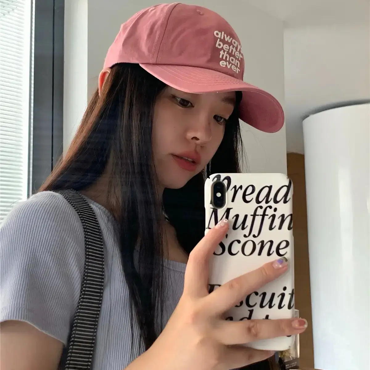Lu Xi Korean Embroidered White Baseball Cap Women - Image 8