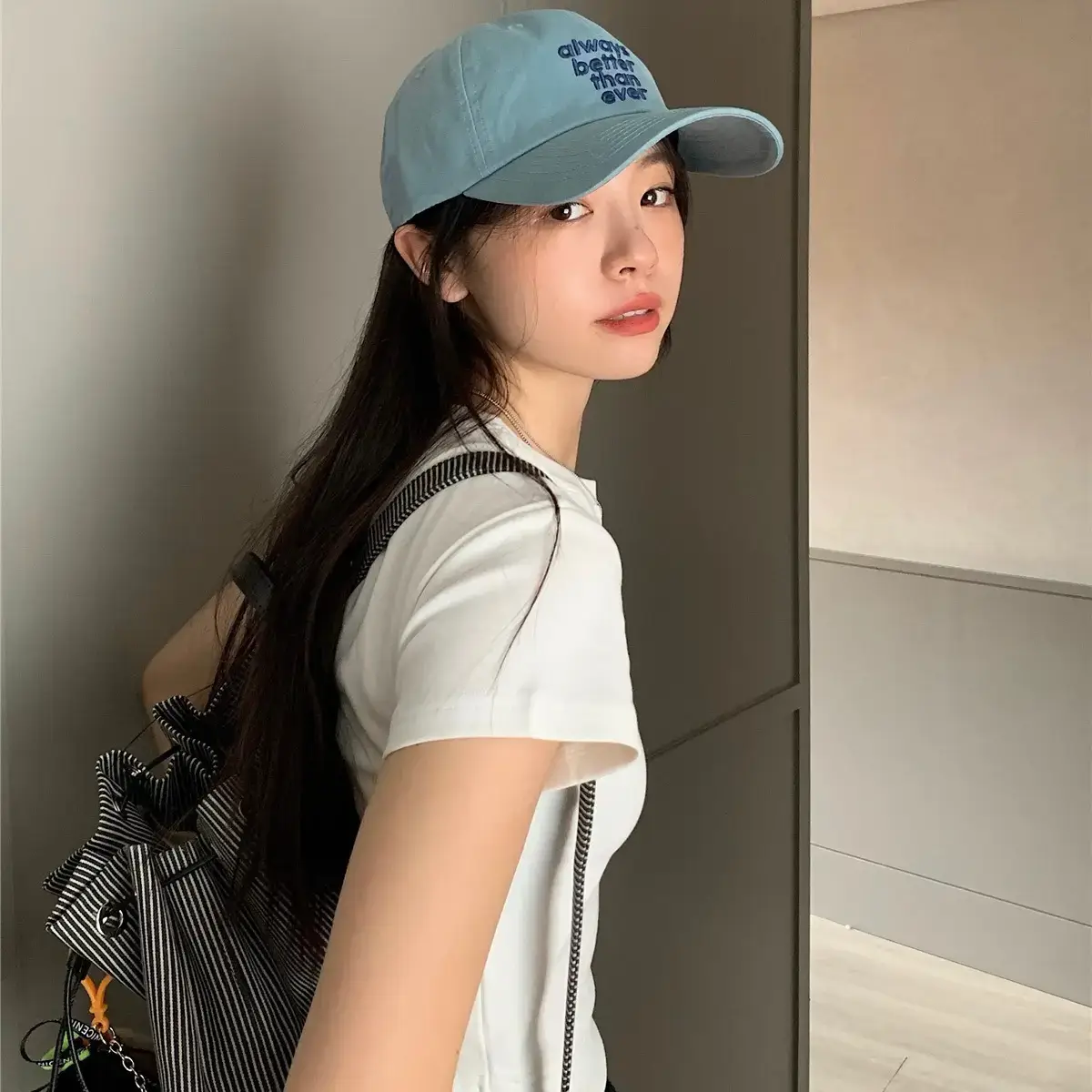Lu Xi Korean Embroidered White Baseball Cap Women - Image 10