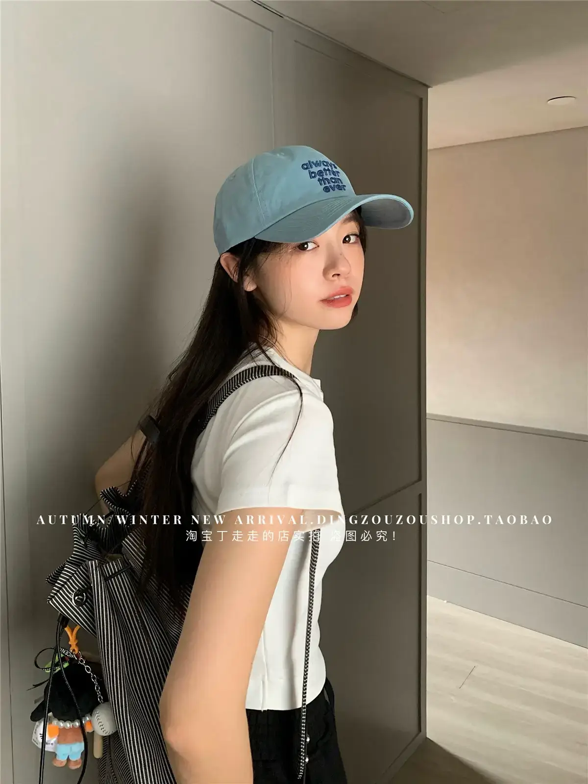 Lu Xi Korean Embroidered White Baseball Cap Women — feature 10