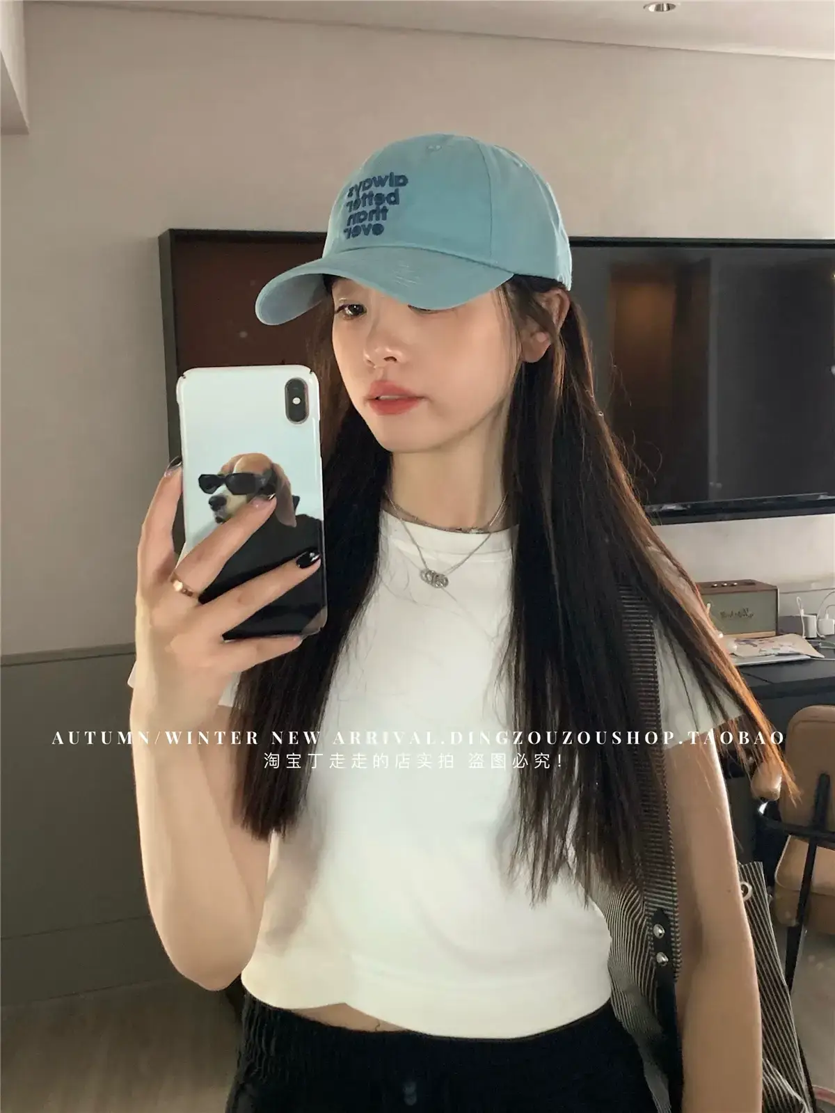 Lu Xi Korean Embroidered White Baseball Cap Women — feature 13