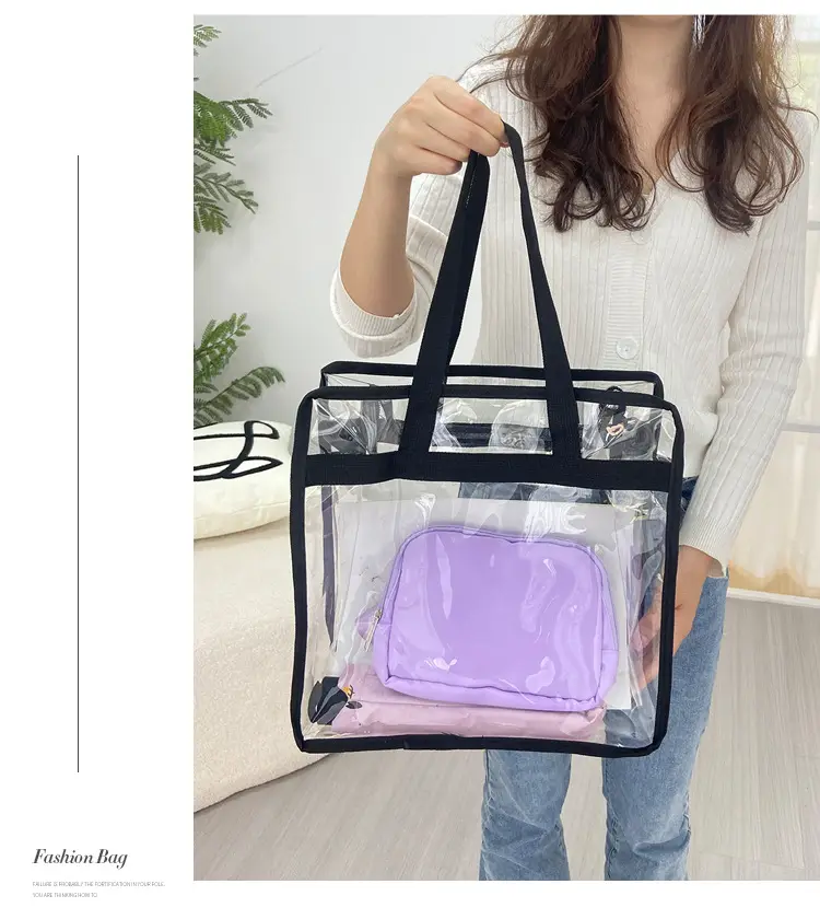 Transparent PVC Tote Bag Single Shoulder Large Capacity — feature 3