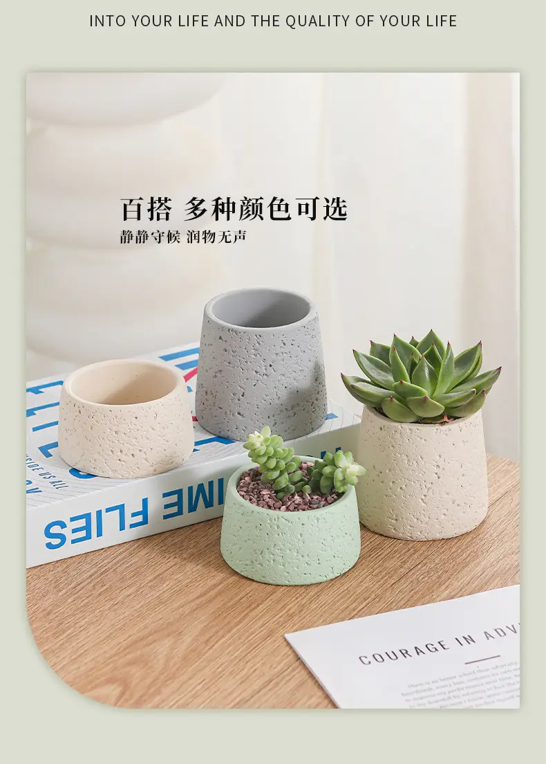 Net red mini small flowerpot cement potted simple multi-meat dried flowerpot Amazon cross-border Nordic wind manufacturers wholesale — feature 11