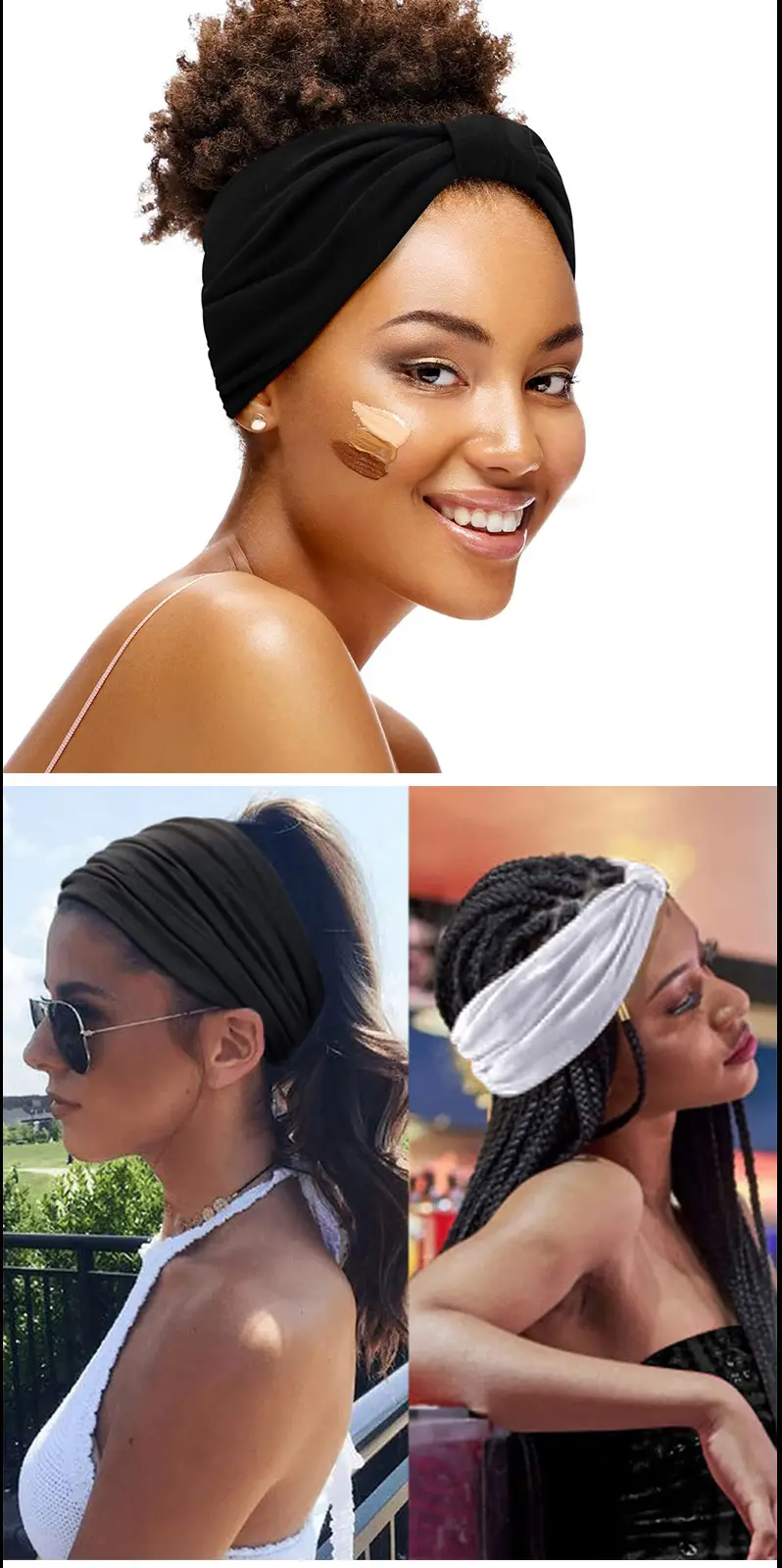 Brown Elastic Sports Hair Band for Women — feature 12