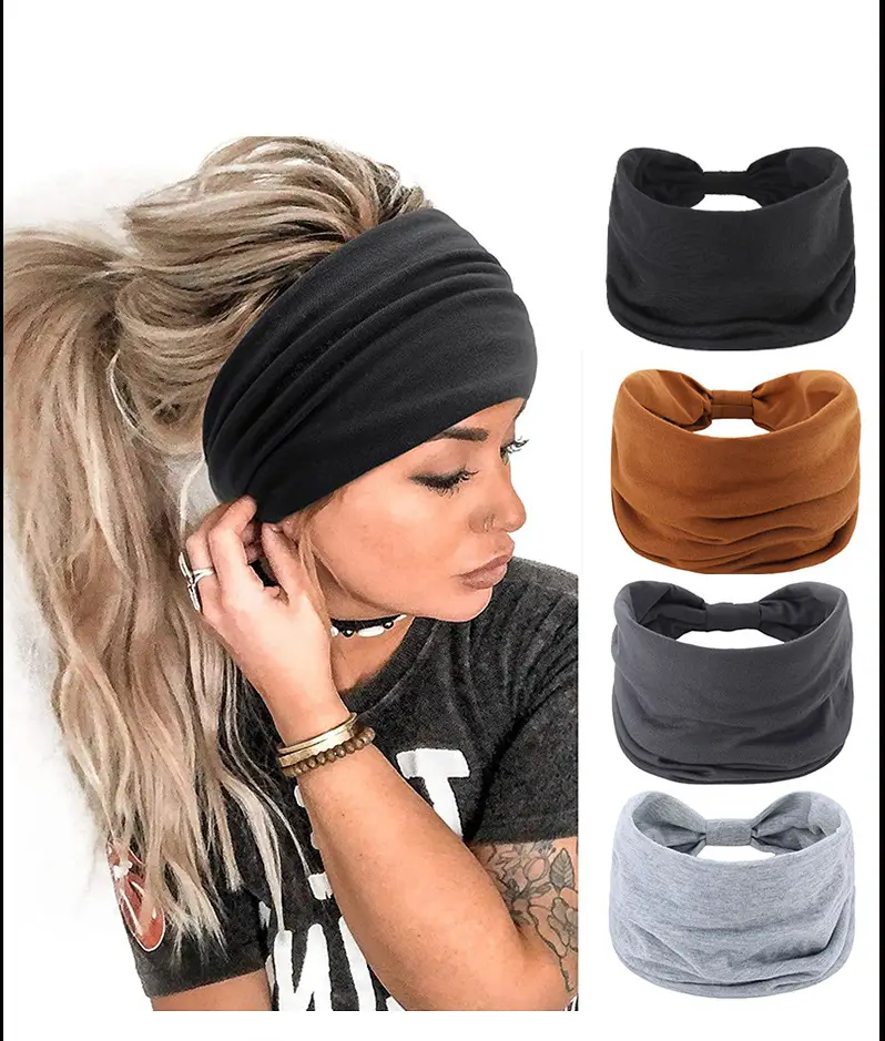 Brown Elastic Sports Hair Band for Women — feature 5