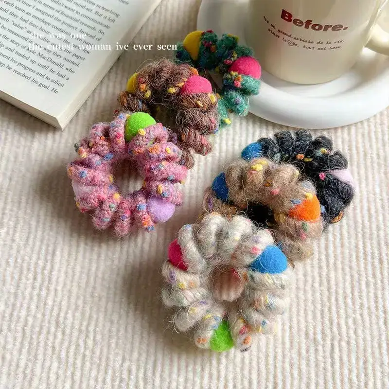 Pink Plush Hair Ties for Girls & Women - Image 16