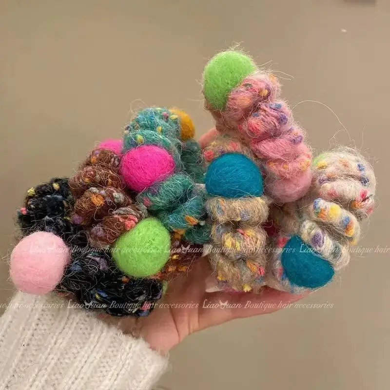 Pink Plush Hair Ties for Girls & Women — feature 3