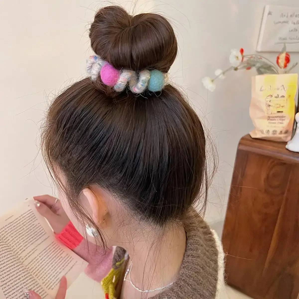 Pink Plush Hair Ties for Girls & Women — feature 4
