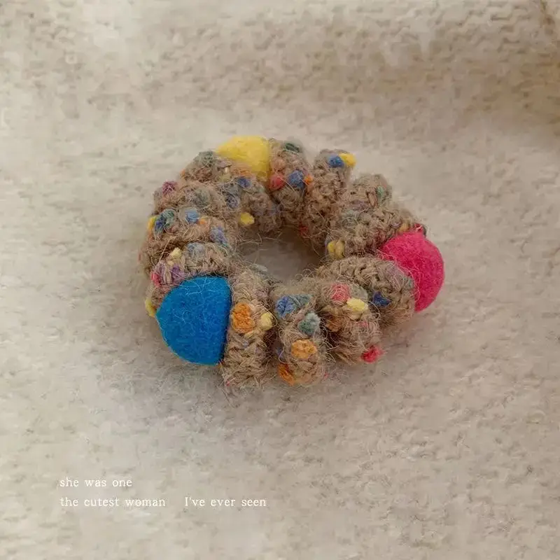 Pink Plush Hair Ties for Girls & Women - Image 3