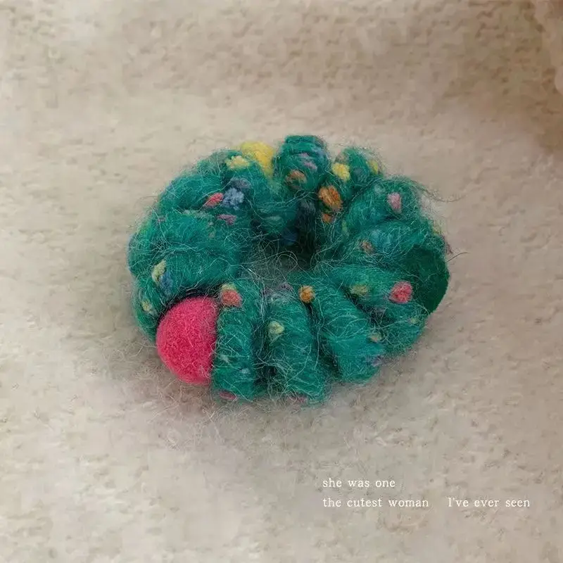 Pink Plush Hair Ties for Girls & Women - Image 6