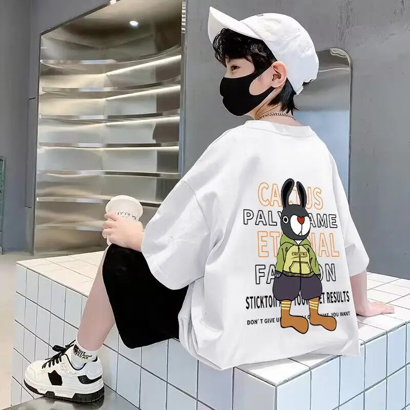 Boys Cotton Cartoon T-Shirt Summer Loose Fit - Image 6