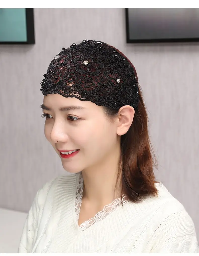 Hollow Crossbody Hair Cover with Lace Design — feature 10