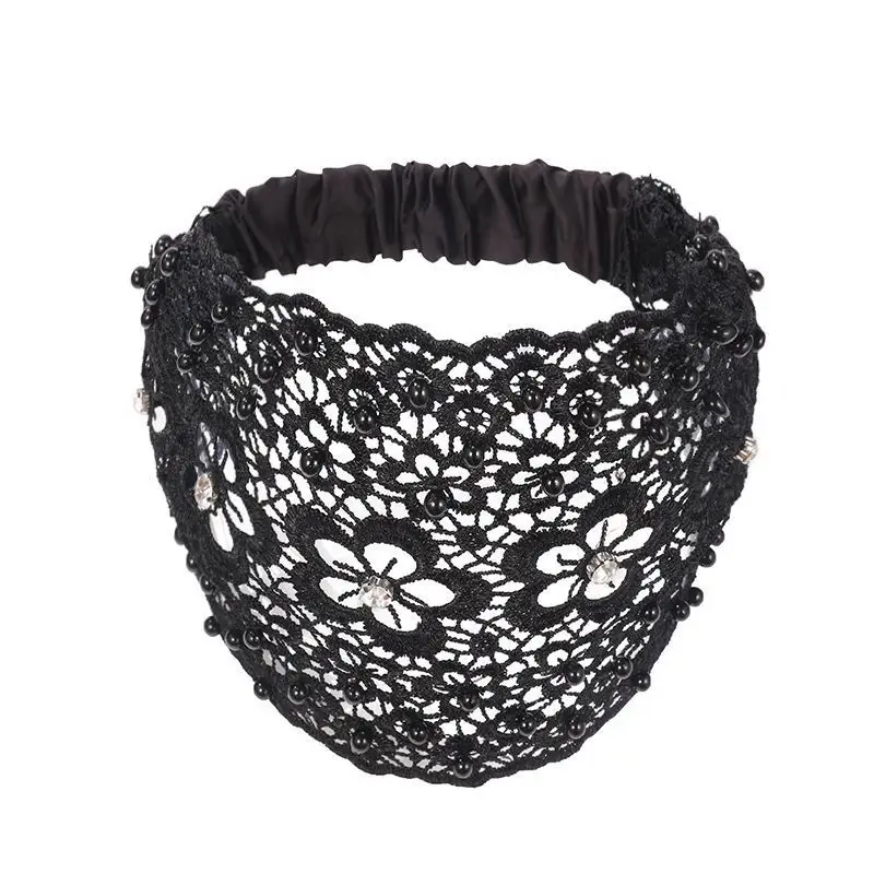Hollow Crossbody Hair Cover with Lace Design - Image 2
