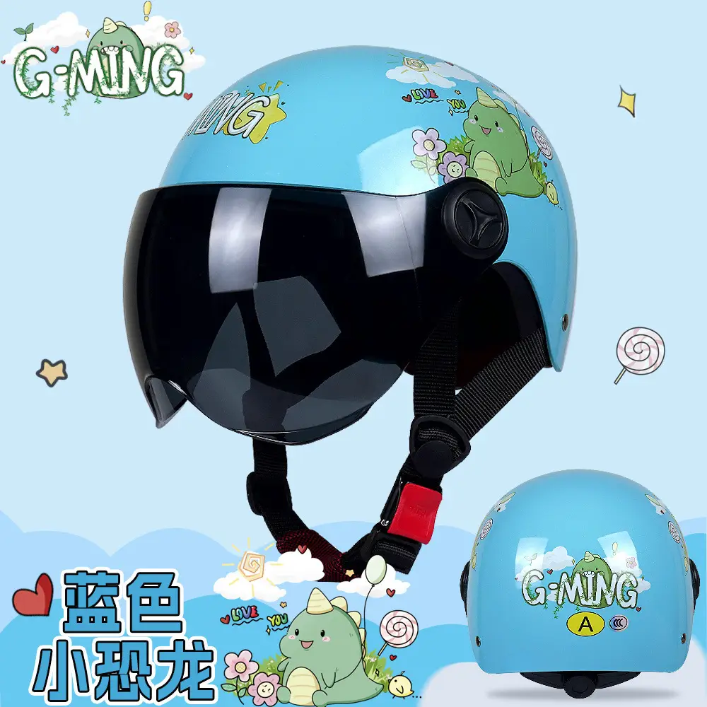 Kids Safety Helmet Blue Cartoon 3-12Yrs Cycling
