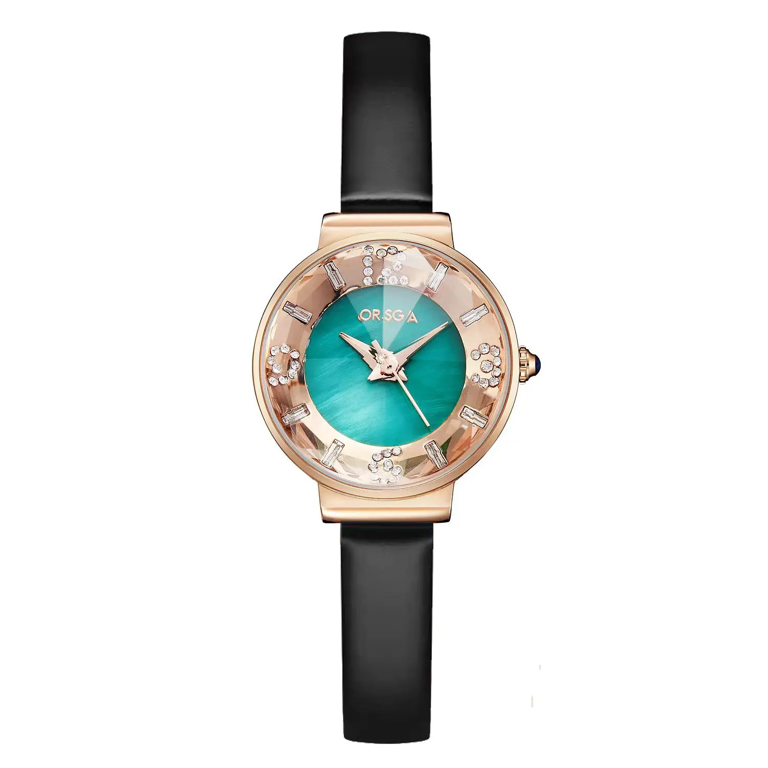 Oshga Women's Quartz Watch with Green Diamond Dial — feature 4