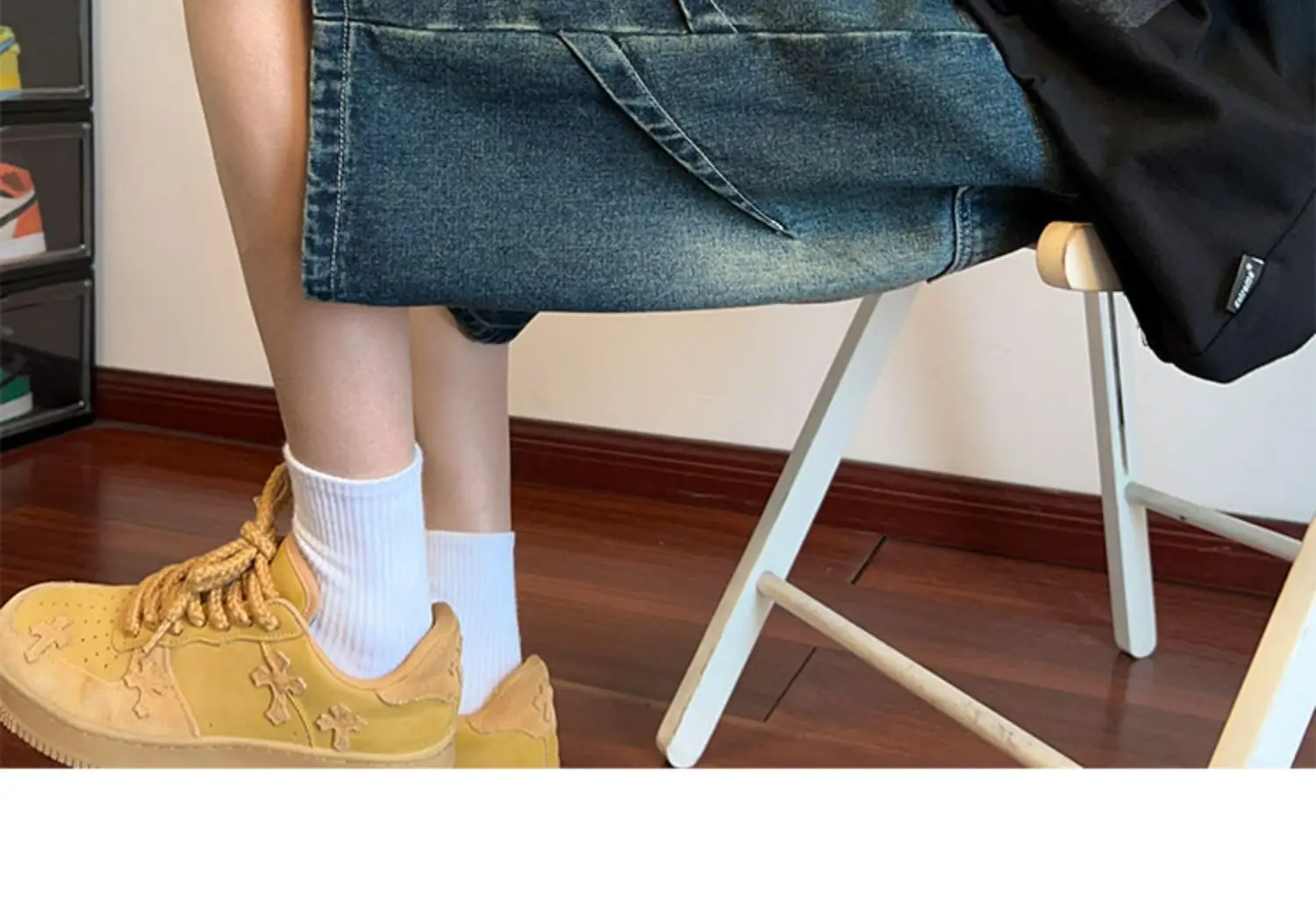 Men Pleated Gradient Denim Shorts 2024 New — feature 9