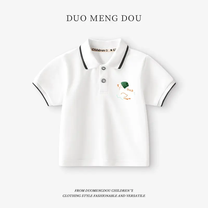 Duomengdou Boys Pink Cotton Polo T-Shirt 2025 - Image 19