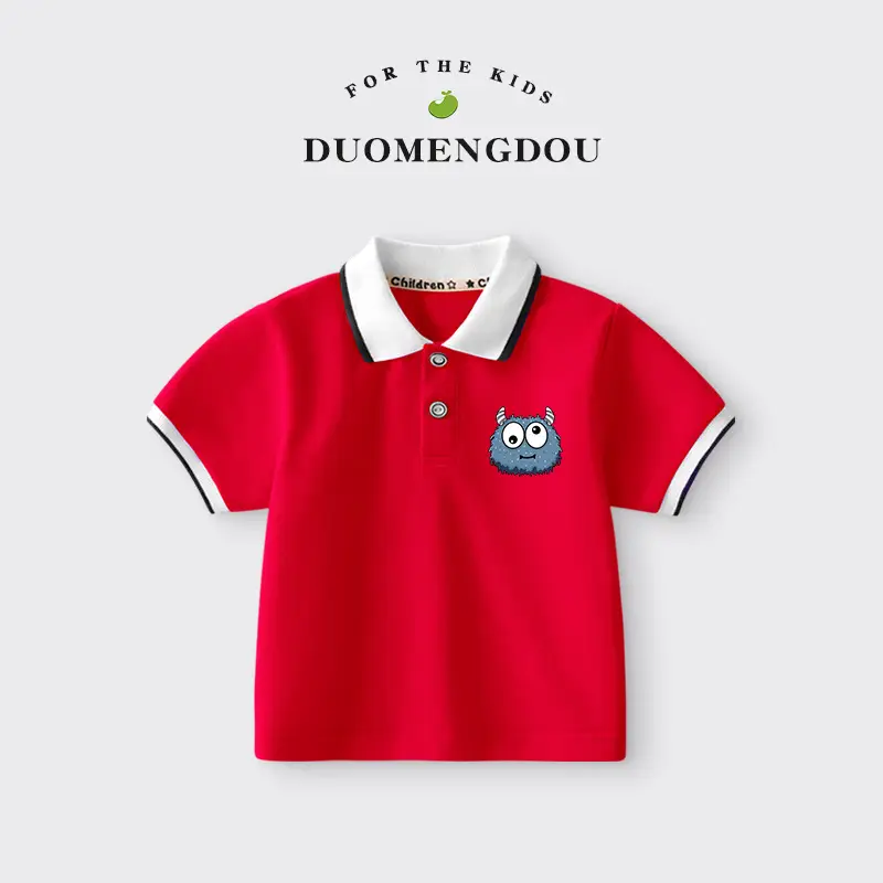 Duomengdou Boys Pink Cotton Polo T-Shirt 2025 - Image 11