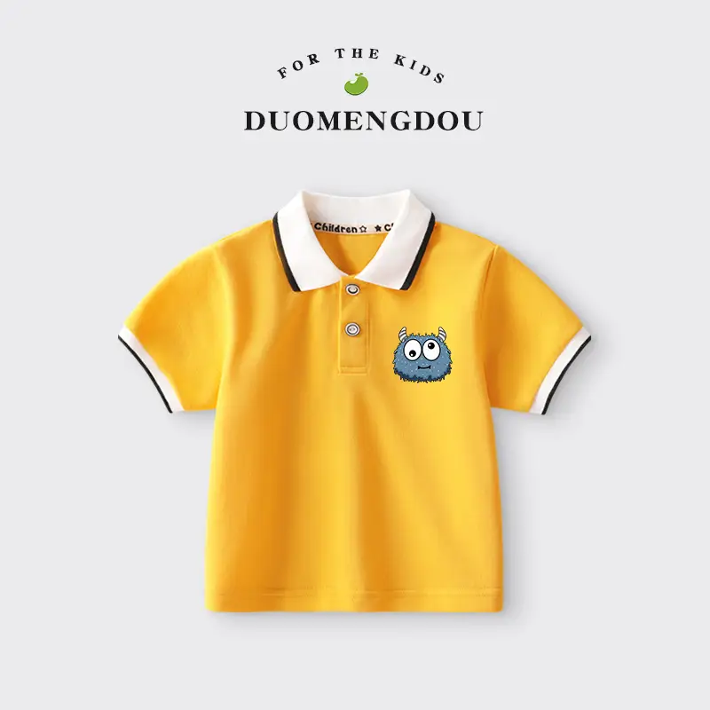 Duomengdou Boys Pink Cotton Polo T-Shirt 2025 - Image 12