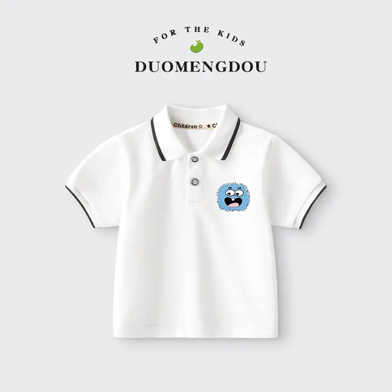 Duomengdou Boys Pink Cotton Polo T-Shirt 2025 - Image 13