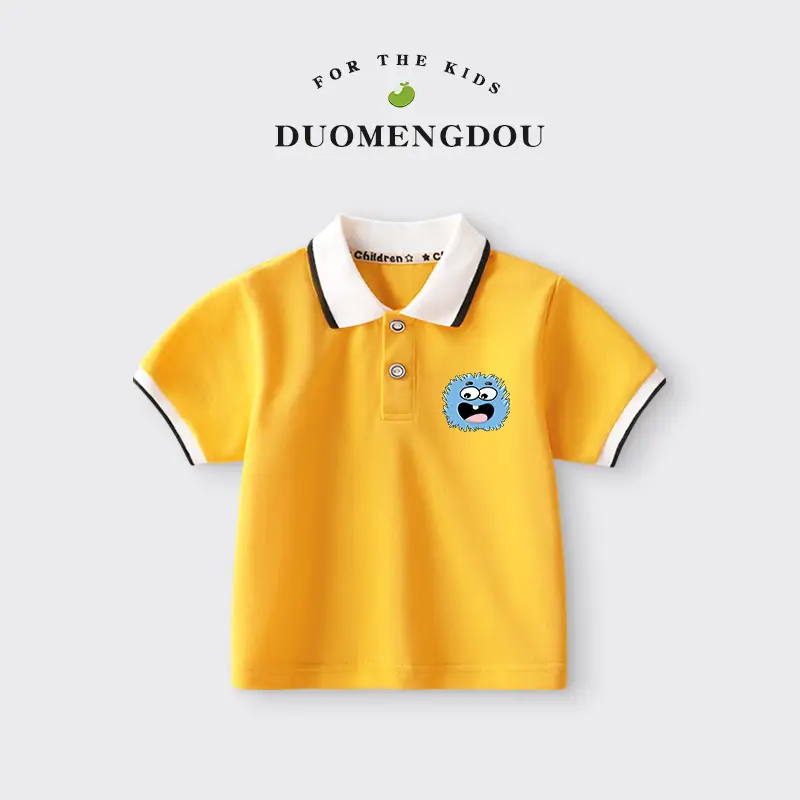 Duomengdou Boys Pink Cotton Polo T-Shirt 2025 - Image 14