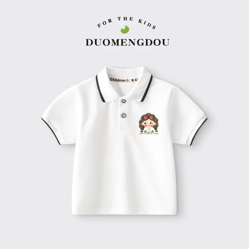 Duomengdou Boys Pink Cotton Polo T-Shirt 2025 - Image 15