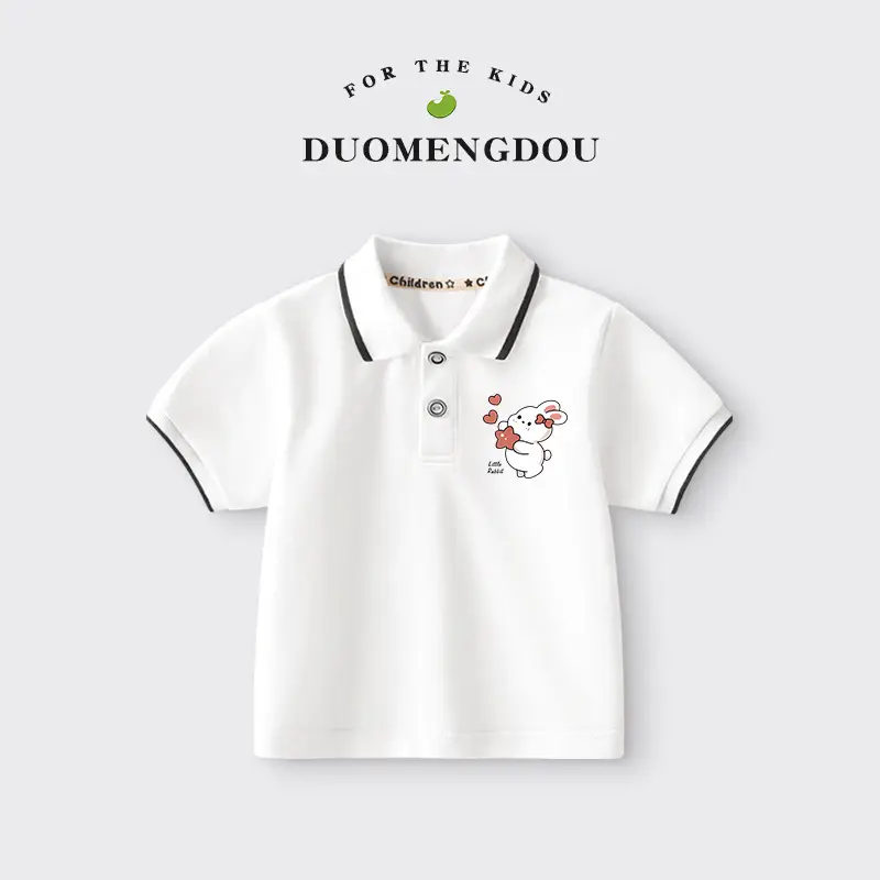 Duomengdou Boys Pink Cotton Polo T-Shirt 2025 - Image 17