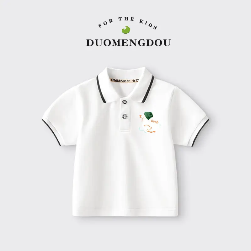 Duomengdou Boys Pink Cotton Polo T-Shirt 2025 - Image 18
