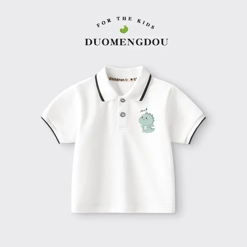 Duomengdou Boys Pink Cotton Polo T-Shirt 2025 - Image 7