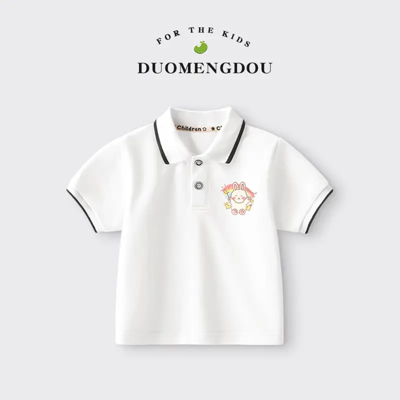 Duomengdou Boys Pink Cotton Polo T-Shirt 2025 - Image 8