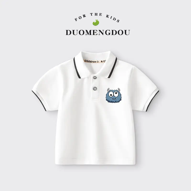 Duomengdou Boys Pink Cotton Polo T-Shirt 2025 - Image 9
