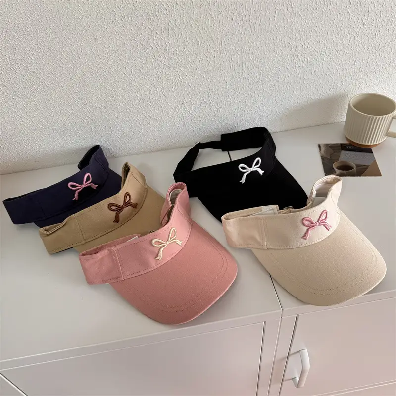 Pink Bow Sun Hat for Girls Running Sports