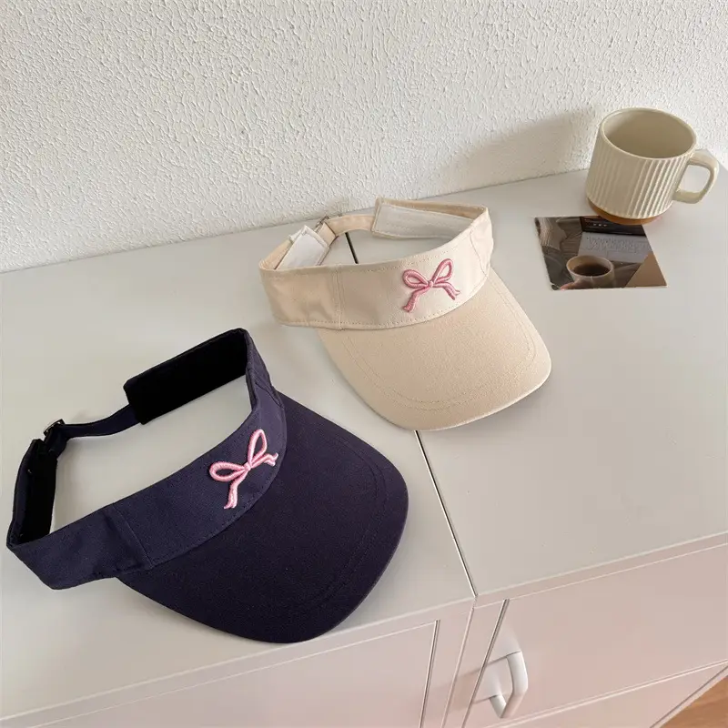 Pink Bow Sun Hat for Girls Running Sports