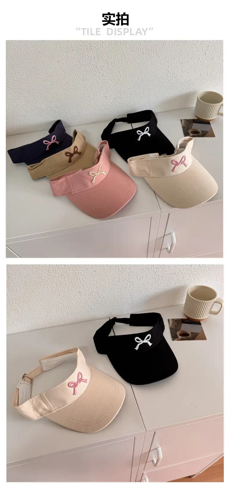 Pink Bow Sun Hat for Girls Running Sports — feature 2