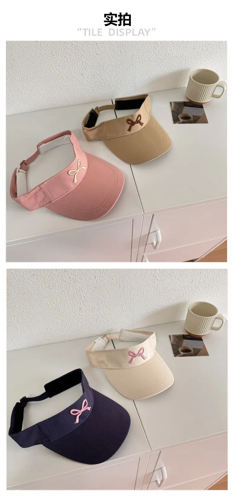 Pink Bow Sun Hat for Girls Running Sports — feature 3
