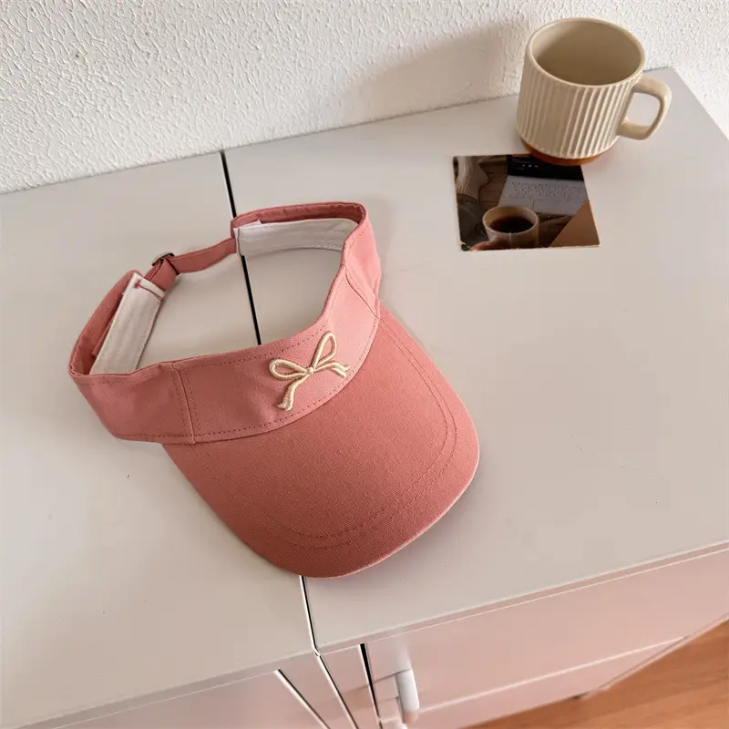 Pink Bow Sun Hat for Girls Running Sports