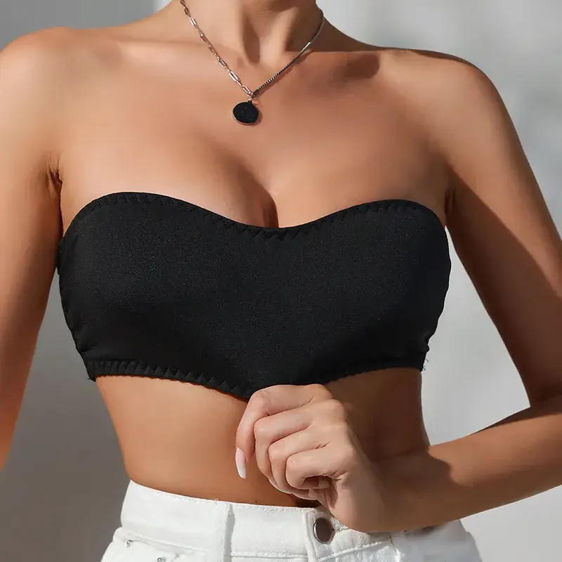 Black Strapless Tube Bra for Women — feature 3