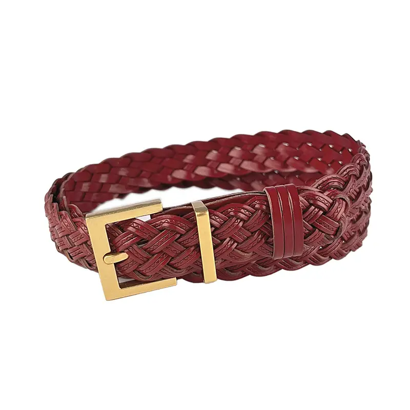 Women's Braided Belt Black Gold Buckle - Image 12
