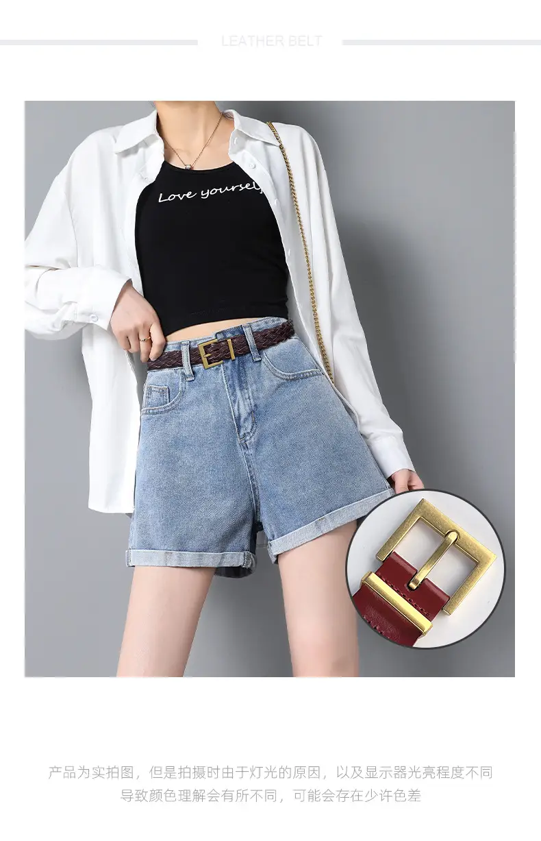 Women's Braided Belt Black Gold Buckle — feature 1