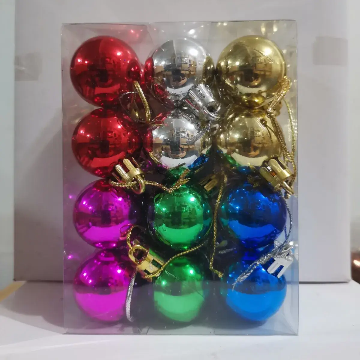 3cm Cross-Country Christmas Balls 24Pcs Electroplated