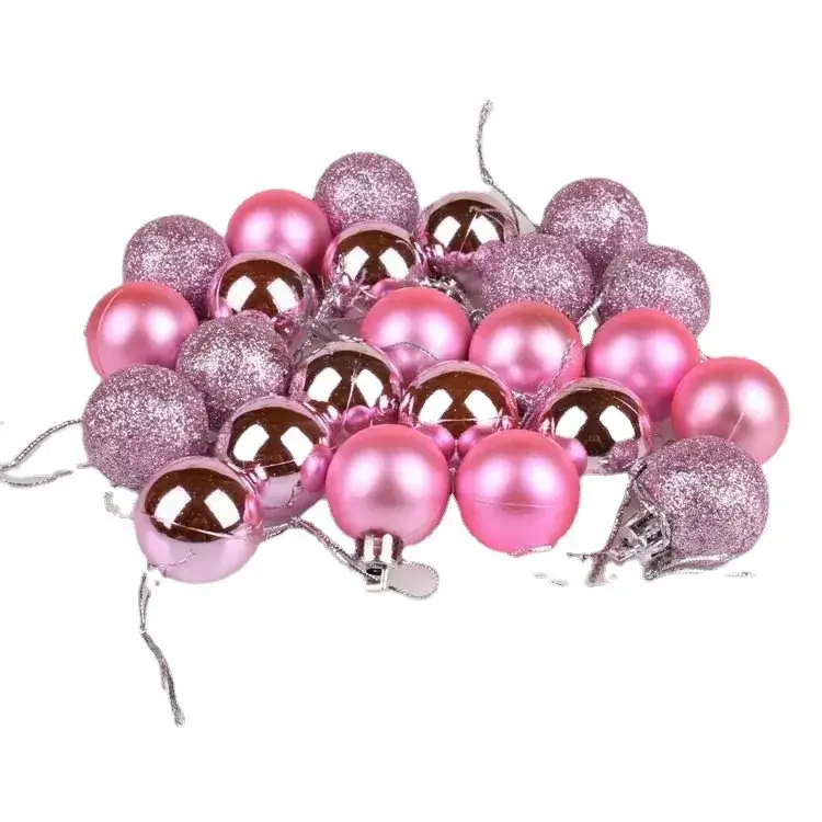 3cm Cross-Country Christmas Balls 24Pcs Electroplated