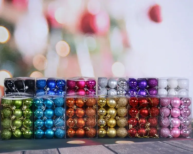 3cm Cross-Country Christmas Balls 24Pcs Electroplated — feature 2