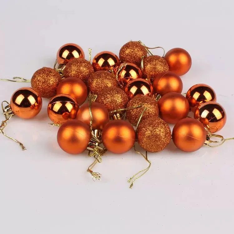 3cm Cross-Country Christmas Balls 24Pcs Electroplated — feature 24