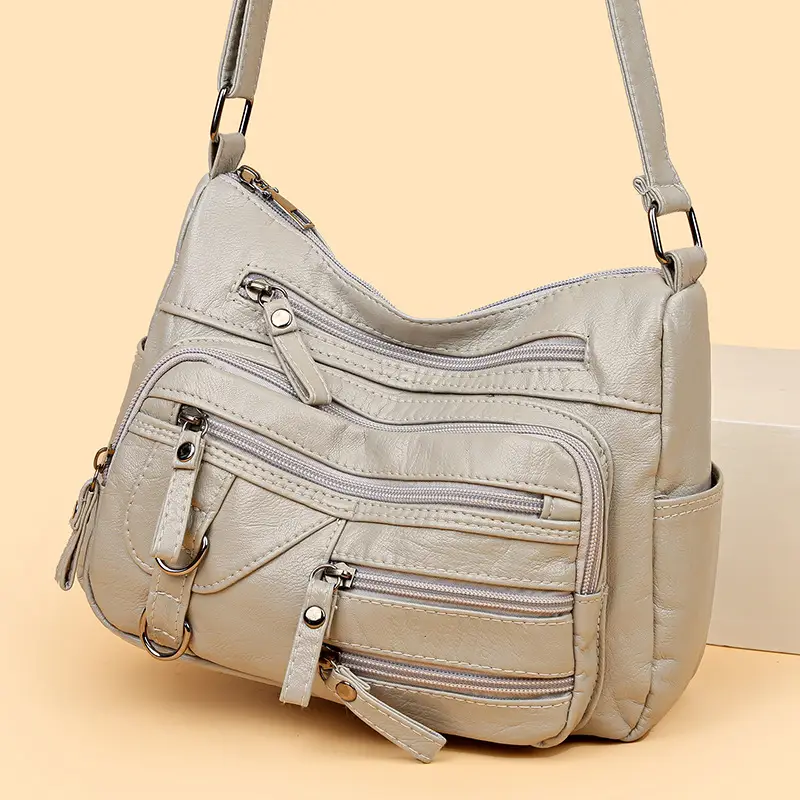 Tan Leather Shoulder Bag for Women 2025 New Fashion - Image 6